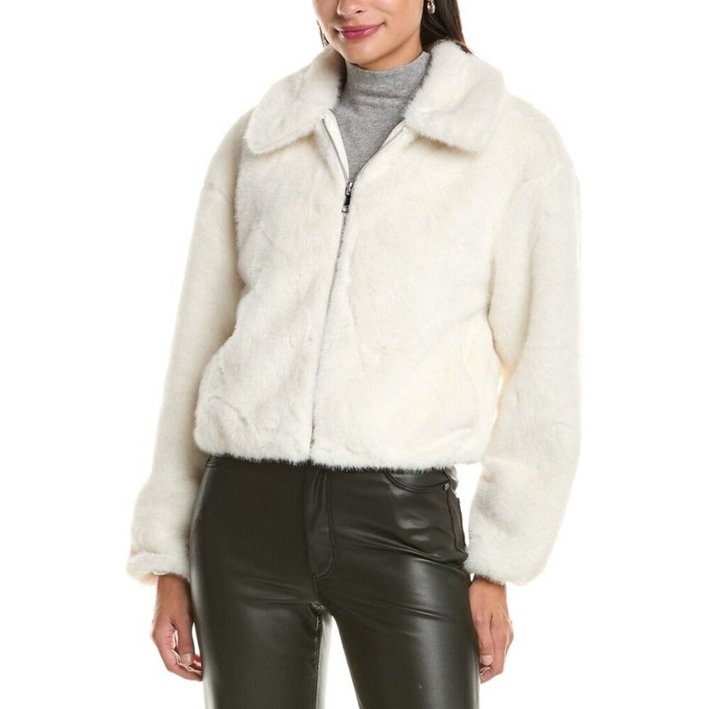 Cece Womens  Zip Front Short Blouson Jacket, White